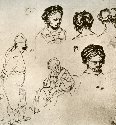 Strona szkiców, 1913. autorstwa Rembrandt van Rijn