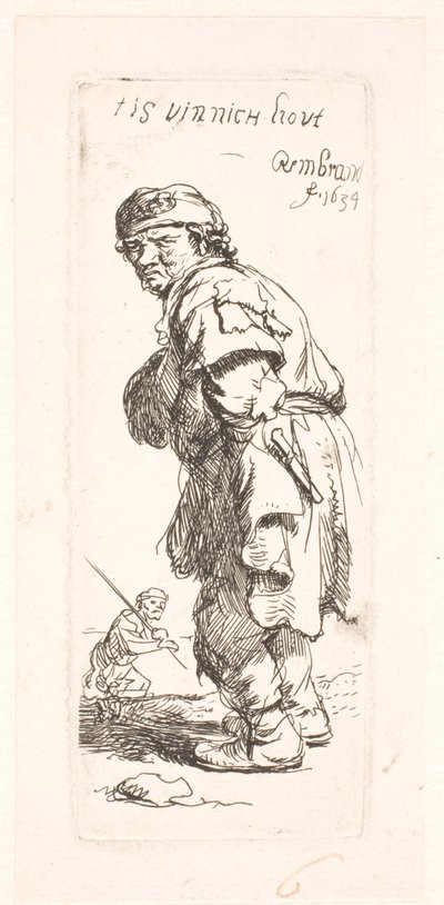 Chłop: jeden z pary, wołający autorstwa Rembrandt van Rijn