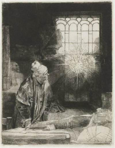 Naukowiec w swoim gabinecie autorstwa Rembrandt van Rijn