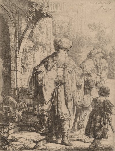 Abraham wyrzuca Hagar i Ismaela, 1637. autorstwa Rembrandt van Rijn