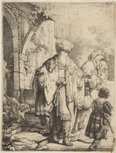 Abraham wyrzuca Hagar i Ismaela, 1637. autorstwa Rembrandt van Rijn