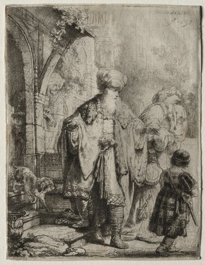 Abraham wypędza Hagar i Ismaela autorstwa Rembrandt van Rijn