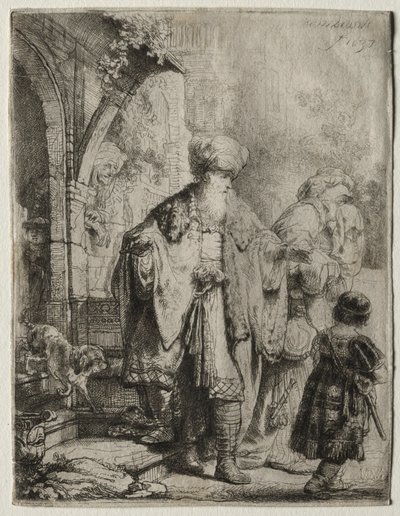 Abraham wyrzucający Hagar i Ismaela, 1637. autorstwa Rembrandt van Rijn