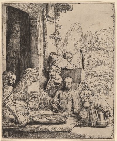 Abraham zabawiający aniołów autorstwa Rembrandt van Rijn