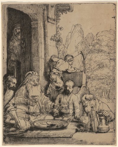 Abraham zabawiający aniołów autorstwa Rembrandt van Rijn