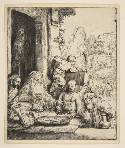 Abraham bawi aniołów, 1656. autorstwa Rembrandt van Rijn