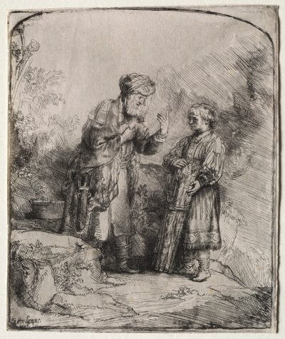 Abraham i Izaak, 1645. autorstwa Rembrandt van Rijn