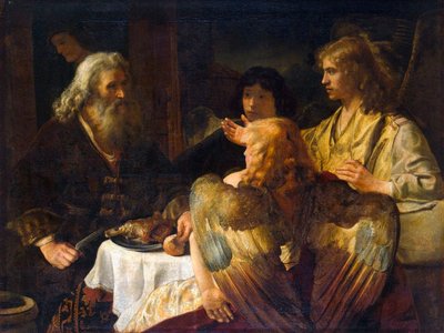 Abraham i trzej aniołowie, 1630. autorstwa Rembrandt van Rijn