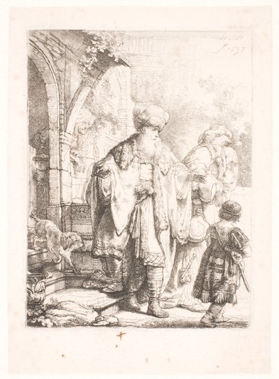 Abraham wyrzuca Hagar i Ismaela autorstwa Rembrandt van Rijn