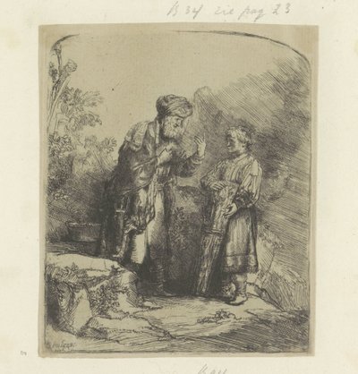 Abraham w Izaaku Kolekcja osiemdziesięciu pięciu oryginalnych grafik (tytuł serii) autorstwa Rembrandt van Rijn
