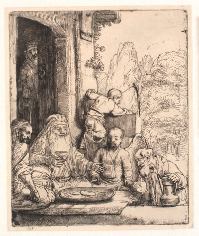 Abraham zabawiający aniołów autorstwa Rembrandt van Rijn