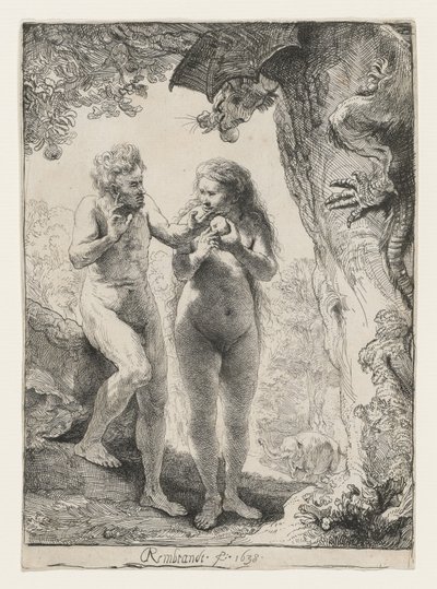 Adam i Ewa, 1638 autorstwa Rembrandt van Rijn