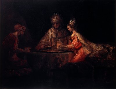 Aswerus, Haman i Estera, 1660. autorstwa Rembrandt van Rijn