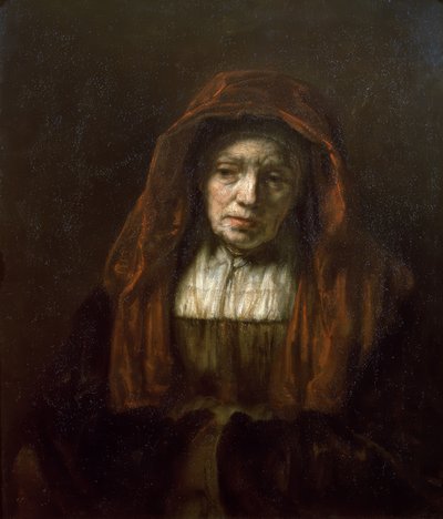 Stara kobieta w chuście autorstwa Rembrandt van Rijn