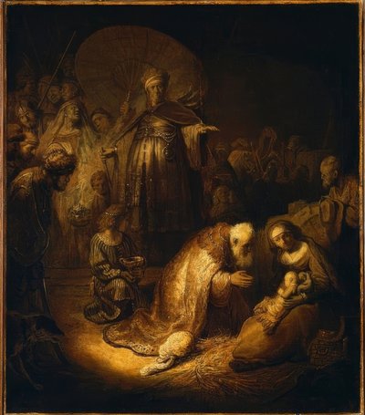Adoracja Trzech Króli autorstwa Rembrandt van Rijn