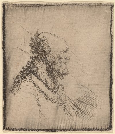 Łysy starzec z krótką brodą z profilu, ok. 1930 r. 1635. autorstwa Rembrandt van Rijn