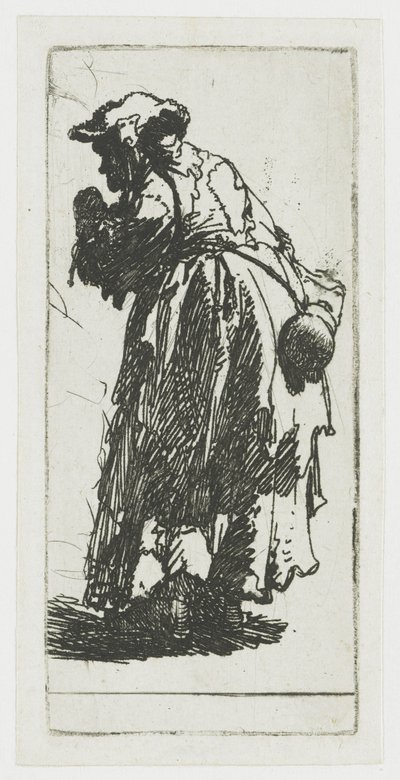 Żebraczka z tykwą autorstwa Rembrandt van Rijn