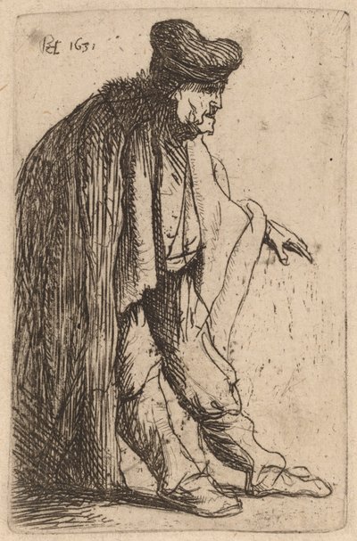 Żebrak z wyciągniętą lewą ręką autorstwa Rembrandt van Rijn