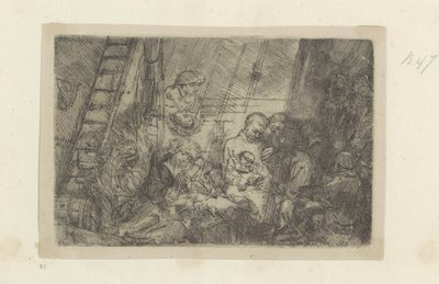 Besnijdenis w de stal Kolekcja osiemdziesięciu pięciu oryginalnych grafik (tytuł serii) autorstwa Rembrandt van Rijn