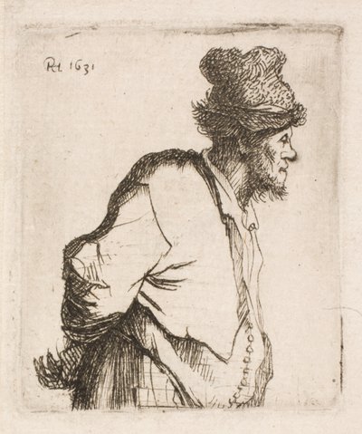 Chłop z rękami na plecach autorstwa Rembrandt van Rijn