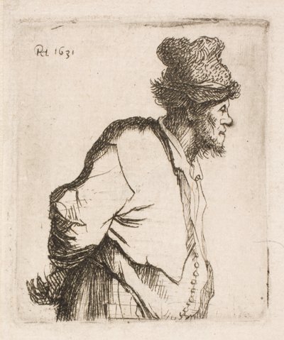 Chłop z rękami na plecach autorstwa Rembrandt van Rijn