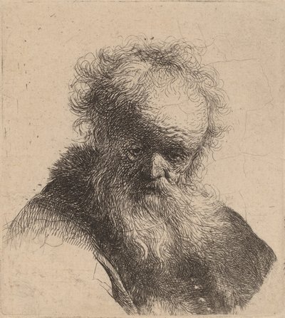 Popiersie starca z rozwianą brodą i białym rękawem, ok. 1900 r. 1630. autorstwa Rembrandt van Rijn