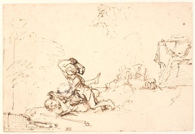 Kain zabija Abla autorstwa Rembrandt van Rijn