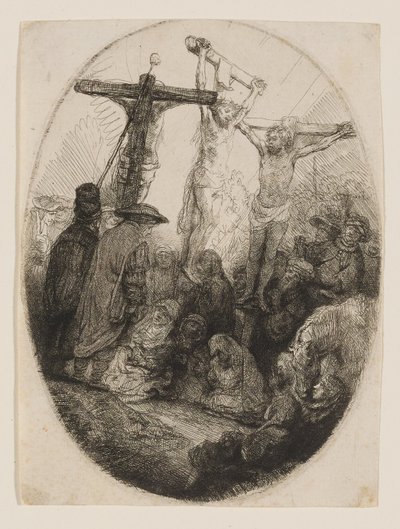 Chrystus ukrzyżowany między dwoma złoczyńcami autorstwa Rembrandt van Rijn