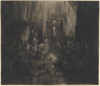 Chrystus ukrzyżowany między dwoma złodziejami (Trzy Krzyże) autorstwa Rembrandt van Rijn