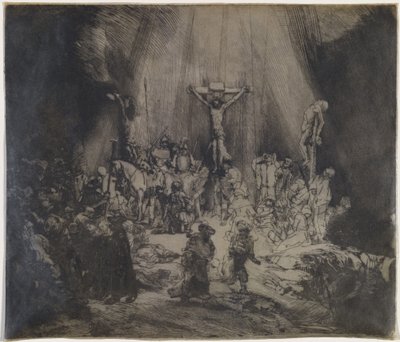 Chrystus ukrzyżowany między dwoma złodziejami (Trzy Krzyże) autorstwa Rembrandt van Rijn