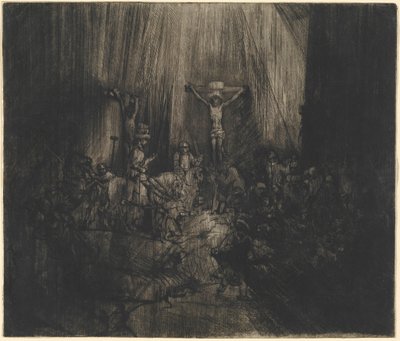 Chrystus ukrzyżowany między dwoma złoczyńcami („Trzy krzyże”) autorstwa Rembrandt van Rijn