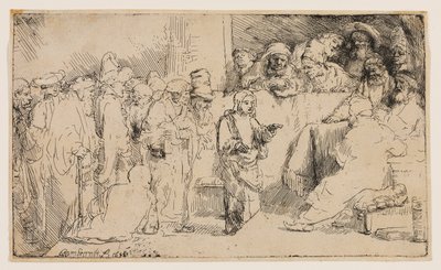 Chrystus dyskutujący z lekarzami: szkic autorstwa Rembrandt van Rijn