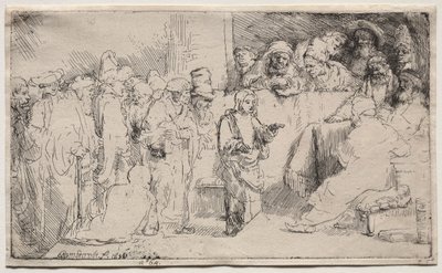 Chrystus dyskutujący z lekarzami: szkic autorstwa Rembrandt van Rijn
