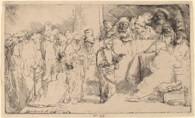 Chrystus dyskutujący z lekarzami: szkic autorstwa Rembrandt van Rijn
