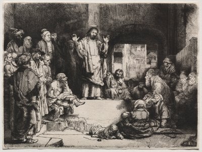 Chrystus głoszący La Petite Tombe, c. 1657. autorstwa Rembrandt van Rijn
