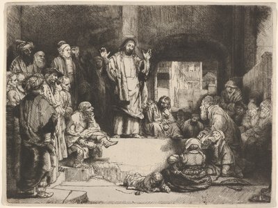 Przepowiadanie Chrystusa, zwane La Petite Tombe, ca. 1657. autorstwa Rembrandt van Rijn
