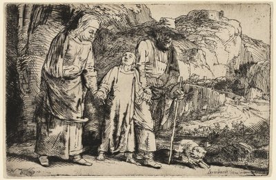Chrystus powracający ze świątyni ze swoimi rodzicami autorstwa Rembrandt van Rijn