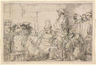 Chrystus siedzący i dyskutujący z uczonymi w Piśmie autorstwa Rembrandt van Rijn