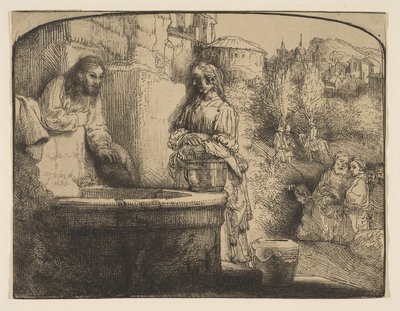 Chrystus i Kobieta z Samarii: odbitka łukowa, 1658. autorstwa Rembrandt van Rijn