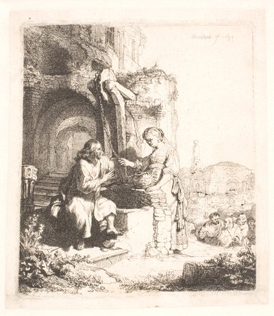 Chrystus i Niewiasta Samarii: wśród ruin autorstwa Rembrandt van Rijn