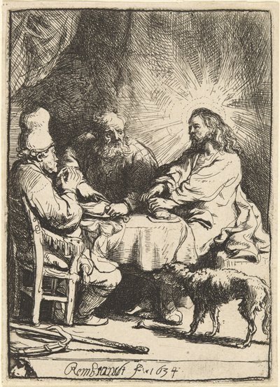 Chrystus w Emaus: mniejszy talerz autorstwa Rembrandt van Rijn