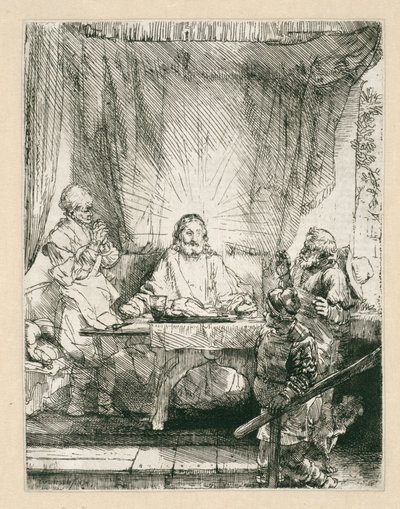 Chrystus w Emaus: większy talerz autorstwa Rembrandt van Rijn