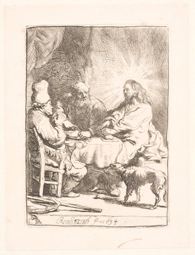 Chrystus w Emaus: mniejszy talerz autorstwa Rembrandt van Rijn