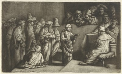 Chrystus spiera się z lekarzami: szkic autorstwa Rembrandt van Rijn