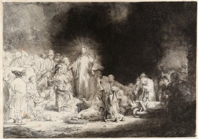 Chrystus uzdrawiający chorych Odbitka stu guldenów autorstwa Rembrandt van Rijn