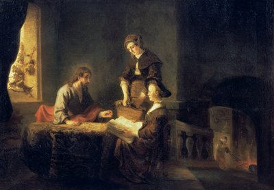 Chrystus w Domu Marty i Marii autorstwa Rembrandt van Rijn
