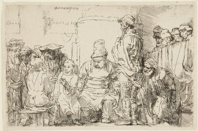 Chrystus siedzący i dyskutujący z uczonymi w Piśmie autorstwa Rembrandt van Rijn