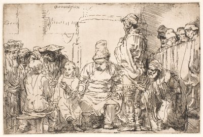 Chrystus siedzący i dyskutujący z uczonymi w Piśmie autorstwa Rembrandt van Rijn