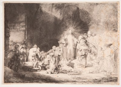 Chrystus w otoczeniu chorych, przyjmujący małe dzieci (obraz „Stugilderówka”) autorstwa Rembrandt van Rijn