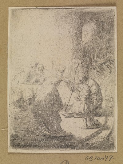 Chrystus jako dziecko i uczeni w Piśmie. Mały talerz autorstwa Rembrandt van Rijn